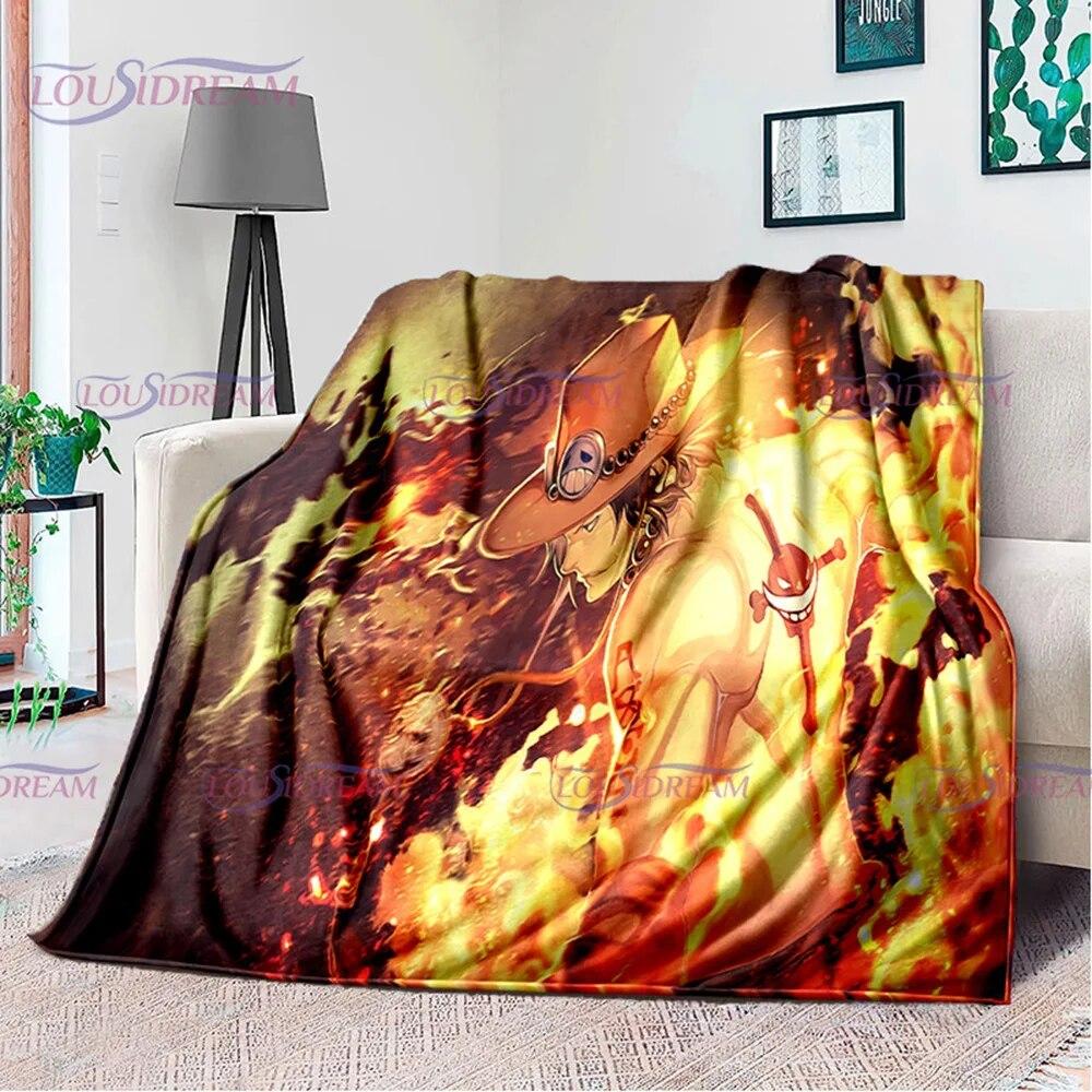 Одеяло с принтом японского поп-аниме, фланелевое постельное белье для дивана, офисное одеяло для пикника, домашний декор, подарок на день рождения