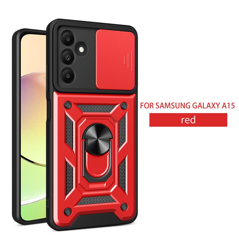 For Samsung Galaxy A15 5G 2023 Case Slide Camera Armor Phone Case For Samsung A15 A15 A 15 5G Car Magnetic Stand Ring Back Cover