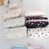 Large Capacity Bow Print Pencil Case INS Makeup Bag Simple Pen Bags  Back to School Gifts