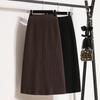 High Waist Pit Knitted Skirt Versatile Classic A-line Straight Skirt for Women's Winter Large Size Fat Mm Slim Mid-length Skirt