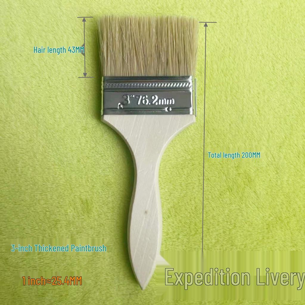 Brown Long Bristle Paint Brush Set - Sizes 1" To 8" for Dusting & Painting