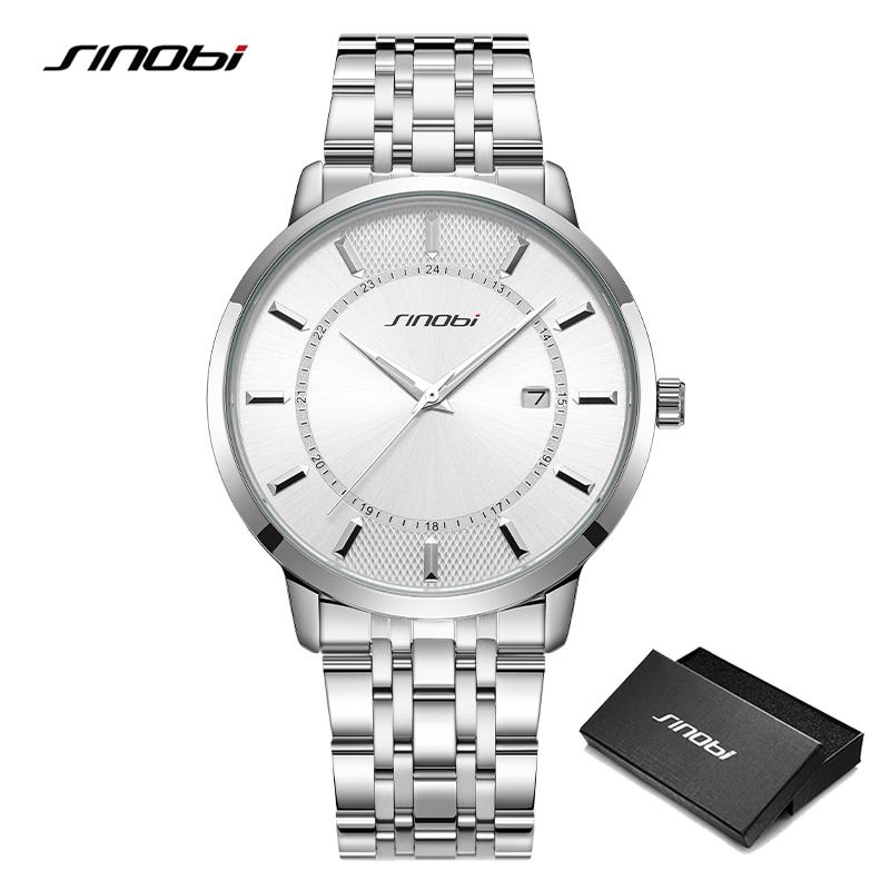 SINOBI Модные мужские часы, оригинальный дизайн, лучшие роскошные мужские кварцевые наручные часы, лучшие подарки для мужа
