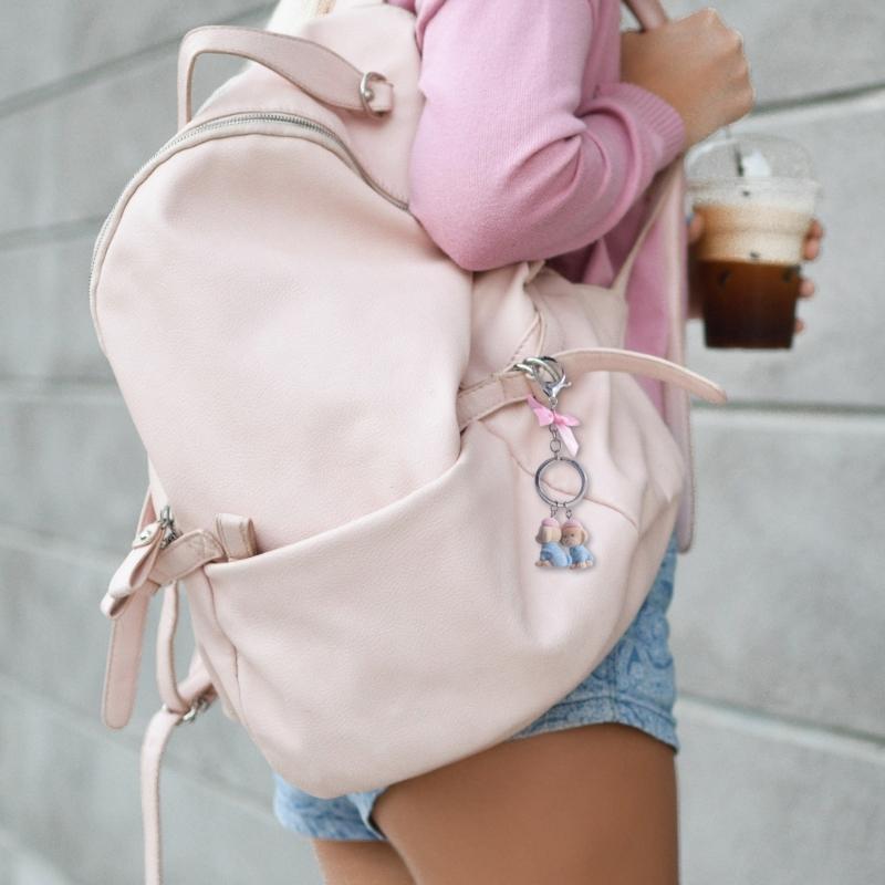 Мультяшный брелок-шарм с щенком, милый кулон, брелок для ключей от машины, украшение для рюкзака, модная бижутерия для женщин, девочек