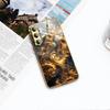 Позолоченный чехол для телефона из закаленного стекла, совместим с Galaxy S26, S25, S24, S23 и S22 Ultra Plus. Имеет золотой текстурированный дизайн