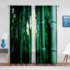 Green Bamboo Forest Exotic Jungle Sheer Voiles Curtain for Living Room Bedroom Drape Kitchen Window Tulle Curtains Home Decor