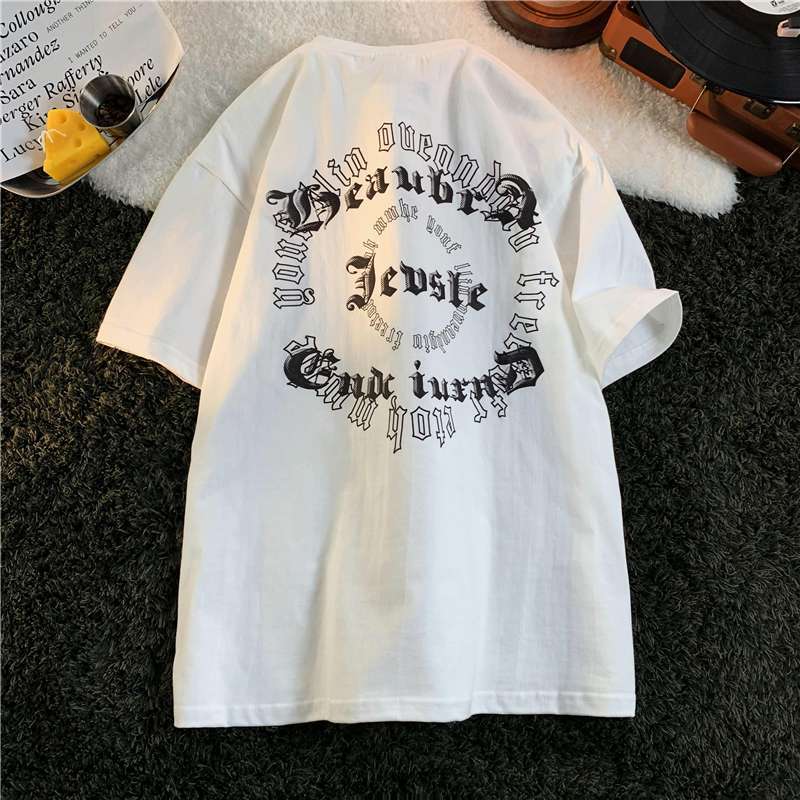 Женская модная футболка с коротким рукавом, мужская и женская, для пар, летняя свободная блузка с коротким рукавом, повседневная футболка