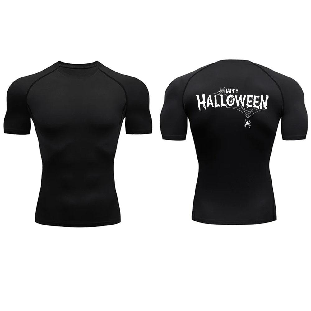 2024 Мужская компрессионная рубашка, футболка с праздничным принтом, быстросохнущая, дышащая, с коротким рукавом, для занятий спортом на открытом воздухе, для бега, S-3XL