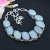 Aquamarine Gemstone Handmade 925 Sterling Silver Jewelry Necklace 18" KG-1658