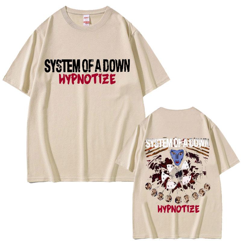 2025 Лето System of A Down Hypnotize Графические Футболки Мужские Женские Альтернативный Метал Музыка Мужские 90-е Винтаж Рок-группа Футболка
