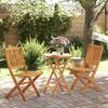 VidaXL Folding Bistro Set 3 Pcs Solid Acacia Wood, Garden Bistro Set, Balcony Set, Set of 3295251