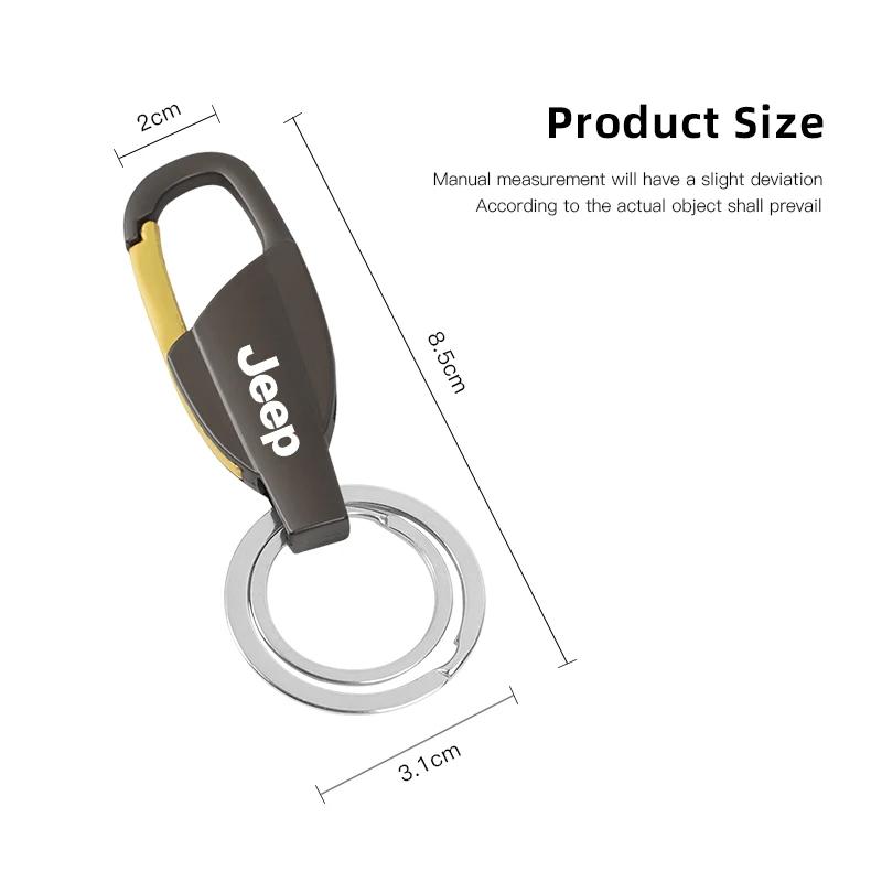 For Jeep Zinc Alloy Key Ring Car Keychain Customize Logo For Jeep Renegade Wagoneer Avenger Recon Wrangler JK Gladiator Compa