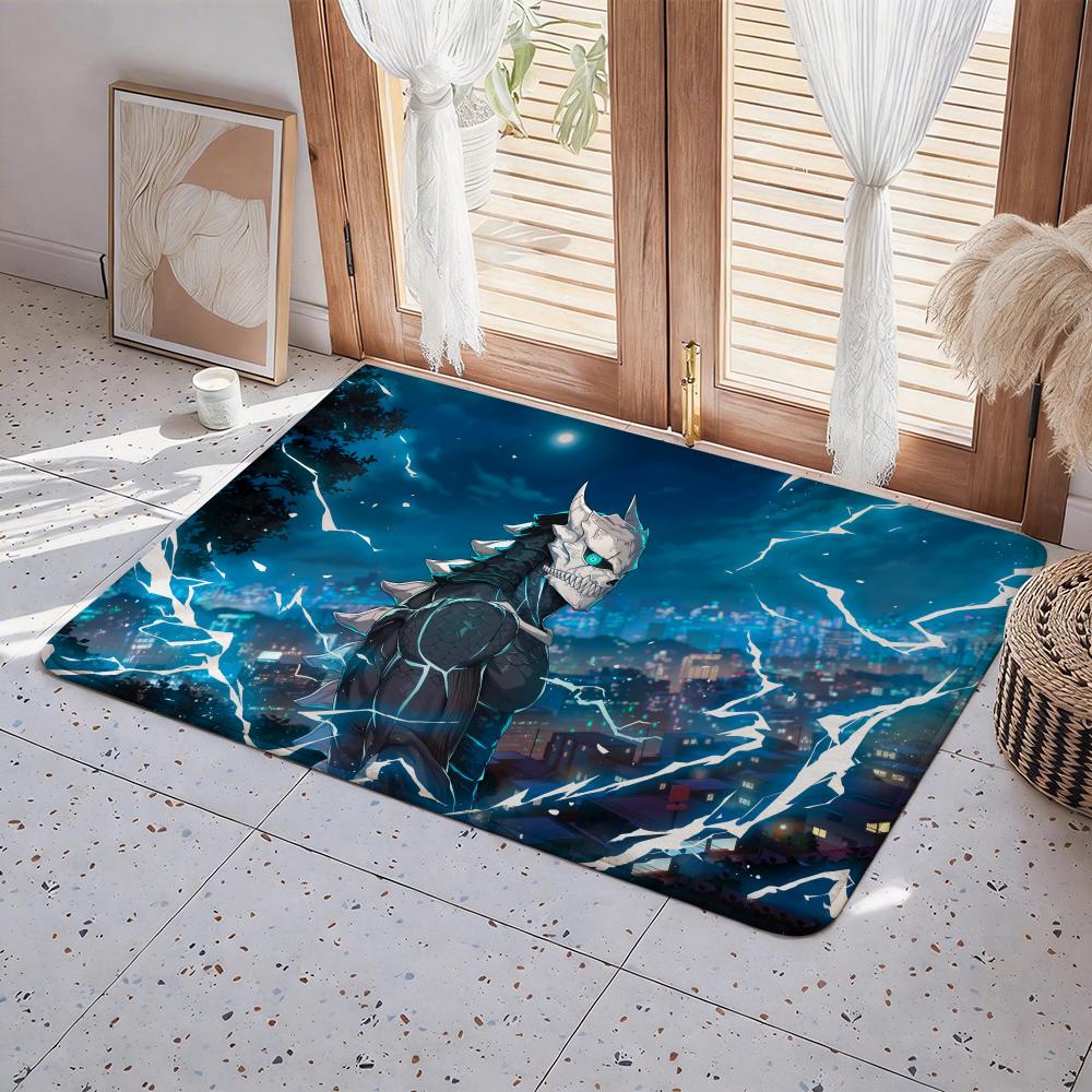 Anime A Kaiju Hachigou Floor Mat Eco Flannel Doormat Non Slip Odorless Indoor Floor Rug Soft Short Plush Home Mat