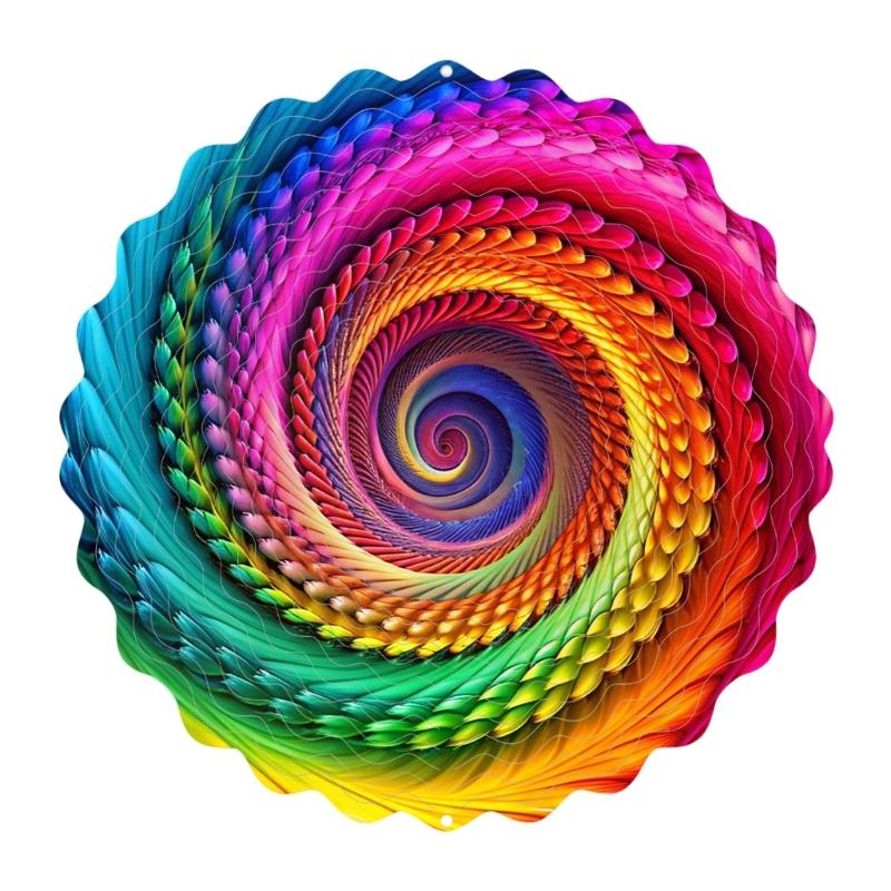 Handcrafted Colorful Rotating Wind Chimes Metal Outdoor Decoration Easy To Hanging Decorative Pendant Accessories