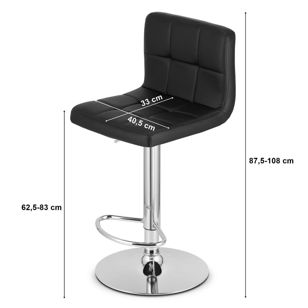 PROT stool - black eco-leather / chrome base
