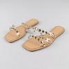 Female Slipper Chic Transparent Rivet Straps Sandals For Women 40 Size Sexy Beach Party Open Toes Slides