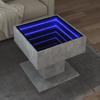 VidaXL Coffee Table with LED Concrete Grey 50x50x45 Cm Engineered Wood 847528