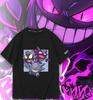 Футболка с принтом Pokémon Gengar 100% Хлопок Мужская Летняя Мода 2026 Оверсайз Уличный Повседневный Y2K Топы Уличная Одежда