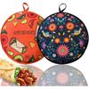 2 PACK Large Tortilla Warmers, Premium ulated Fabric Pouch Keeps Tacos, Naan, Pizza & Flour Tortillas Cozily Warm, Microwavable & Classic, Ideal for