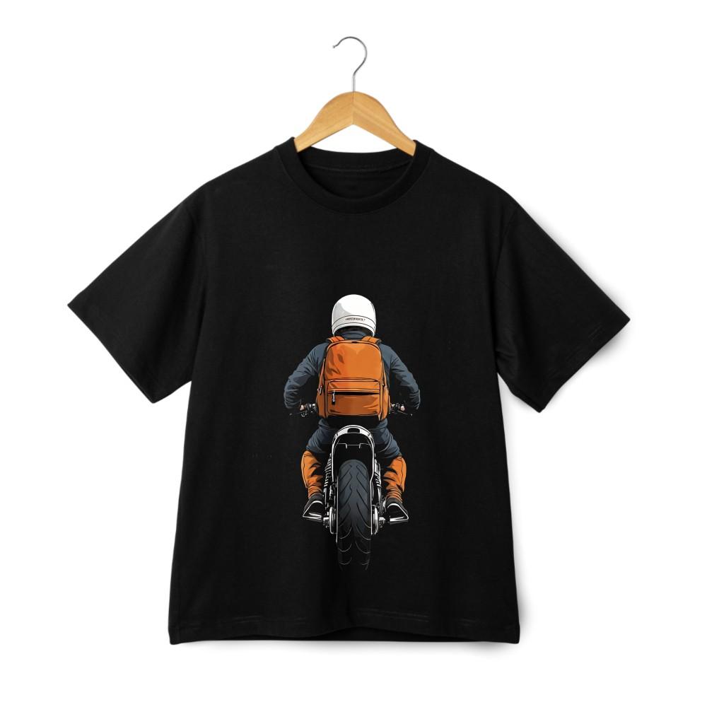 Motorcycle Rider Graphic T-shirt-Vintage Casual Tee|Outdoor Hiking,Fitness&Daily
