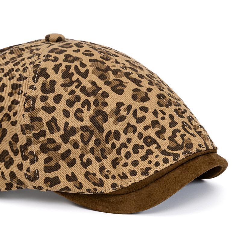 Винтажная кепка с леопардовым принтом, женский берет, кепка газетчика, кепка с козырьком