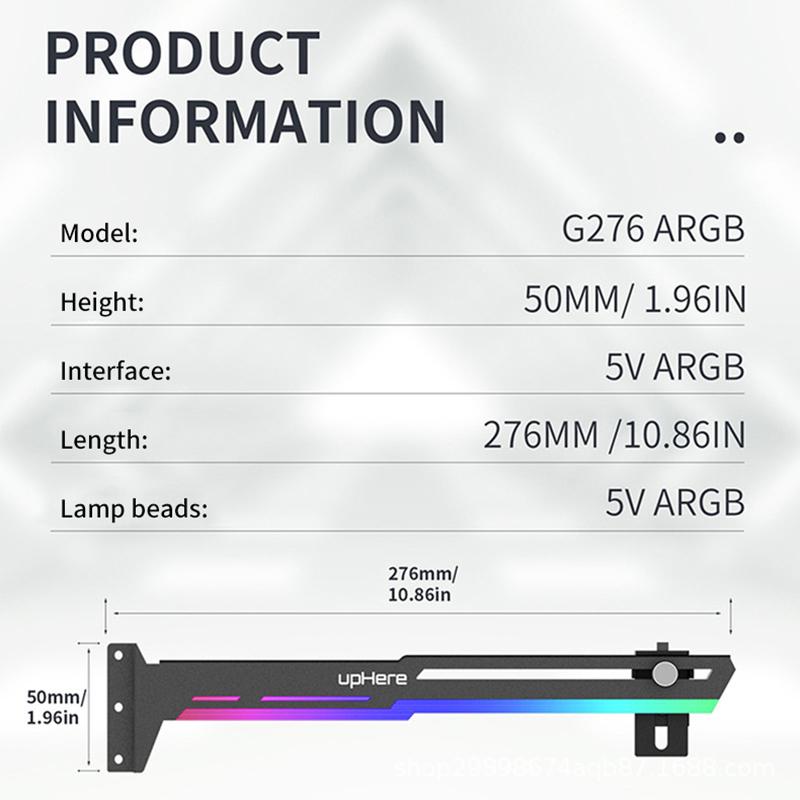 Видеокарта VGA Поддержка Кронштейн для GPU Рамка RGB Светящаяся Декорация Загрязнение Светом Сопровождение 5V ARGB Aura Sync