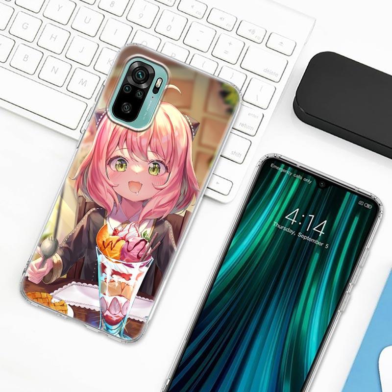 Чехол для телефона Spy X Family Anya Forger Anime для Xiaomi Redmi Note 9s 8 11 7 9 10 Pro 10s 11s 8Pro K40 с прозрачным чехлом, милые чехлы для девочек