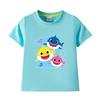 Хлопковая футболка с коротким рукавом Baby Shark для детей – Летняя одежда для мальчиков и девочек, 2024
