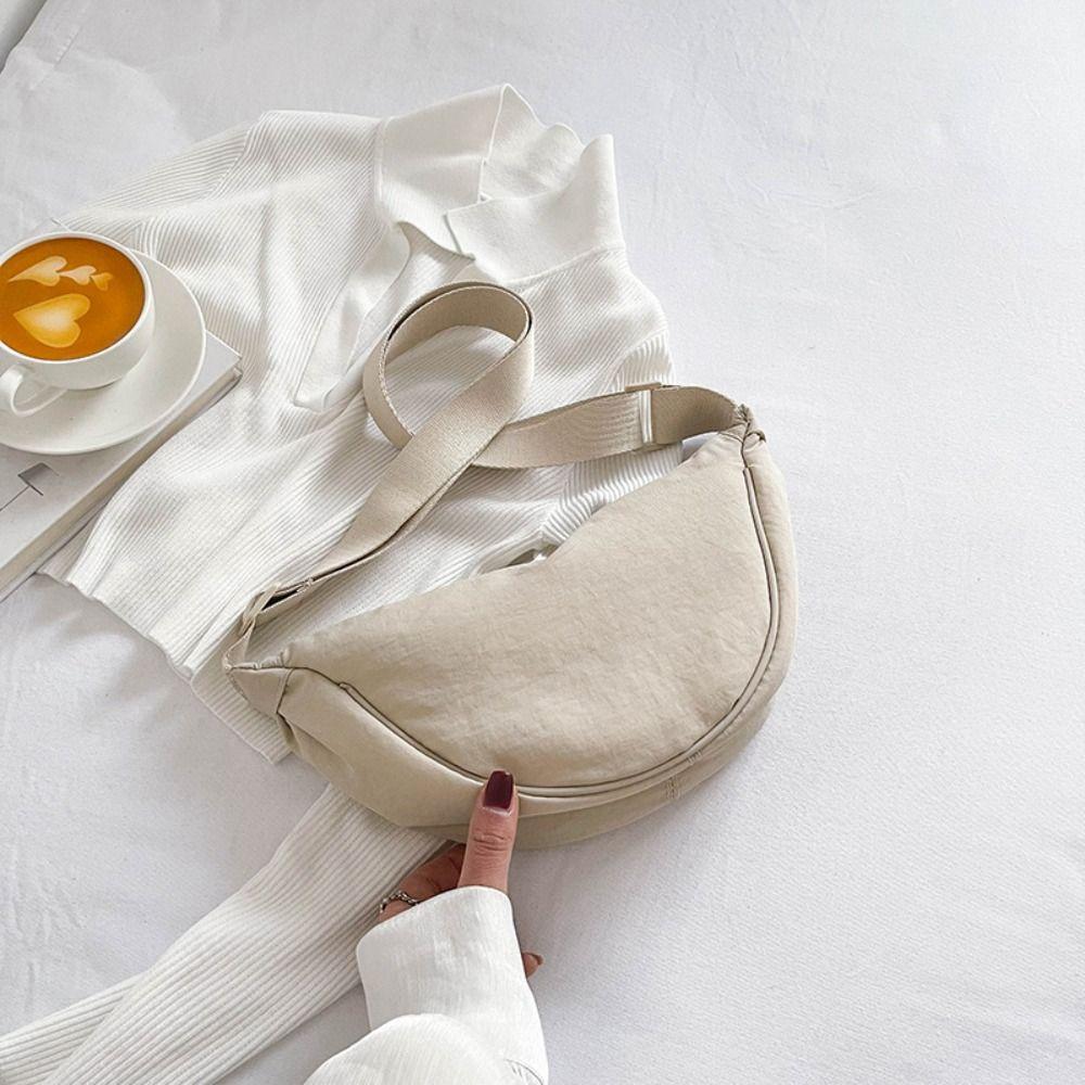 Nylon Hobos Crossbody Bag Handbag Half-moon Bag Casual Canvas Dumpling Bag  Girls