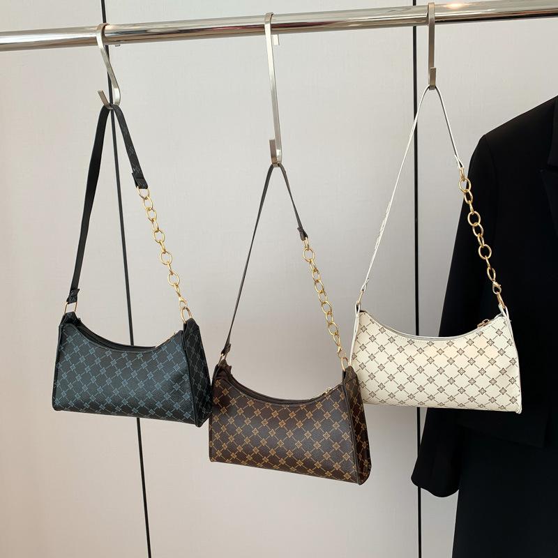 Trendy and Fashionable Retro Printed Bag New Style Fashionable Simple Chain Bag Women Shoulder Bag Underarm Bag