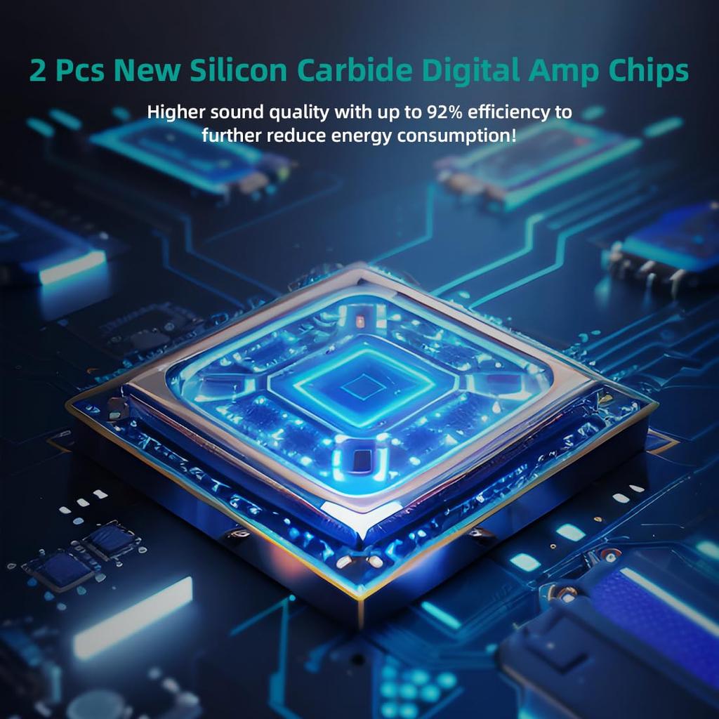 SMSL A200 Мощность 100 Вт Сабвуфер для пассивного усилителя с регуляторами высоких частот, Усилитель, USB/Оптический/Коаксиальный/HDMI (ARC)/Bluetooth/RCA