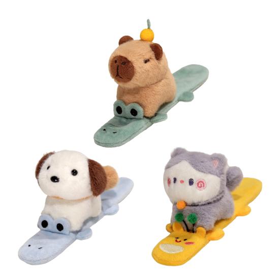 Браслет-лента Capybara Slap с рисунком животных из мультфильмов, собак и кошек, легко защелкивающийся браслет