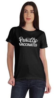 Футболка Proudly Vaccined Funny Tee с круглым вырезом и надписью Pro-Vaccined для