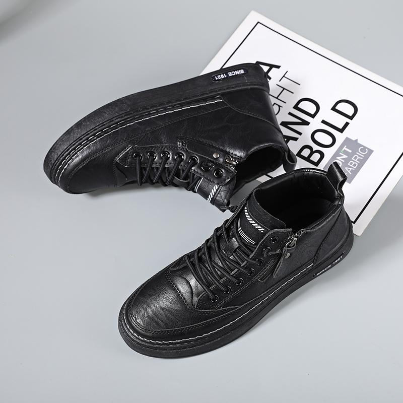 Мужские ботинки, всесезонные рабочие ботинки для улицы, мужские повседневные ботинки, модные, мягкая подошва, удобные кожаные спортивные ботинки, мужская обувь
