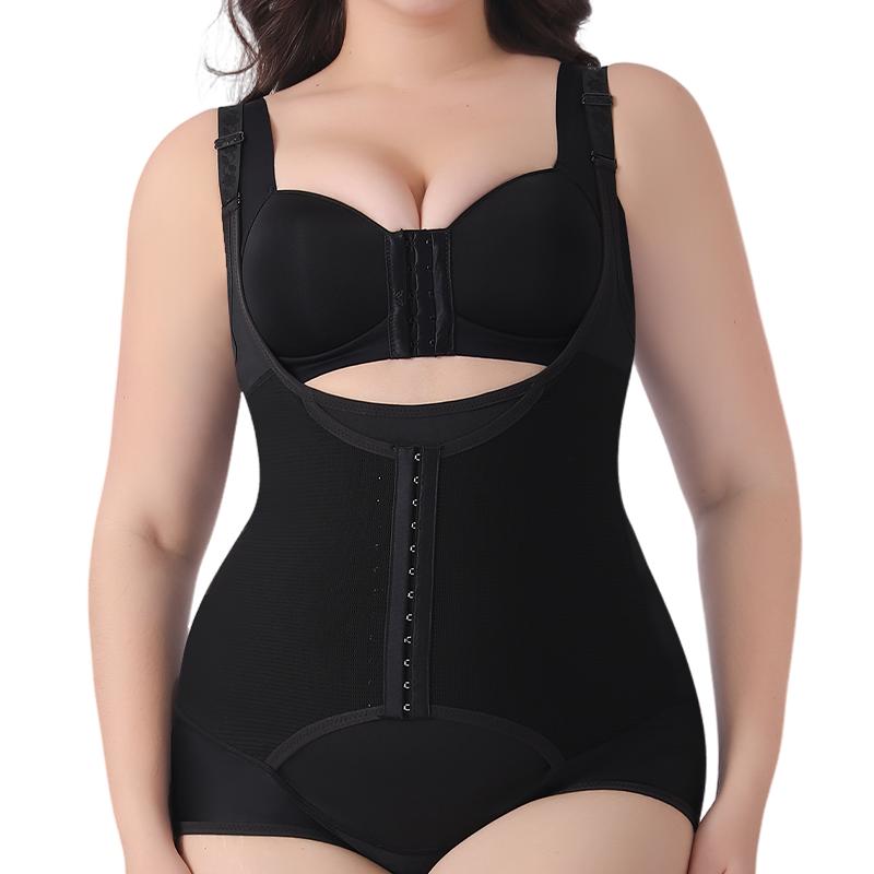 Women Compression Shapewear With Front Buckle Tummy Control Underbust Push Up Shaper Slimming Butt Lifter Fajas