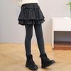 Girls' Faux-Layered Fleece-Lined Skirt-Leggings