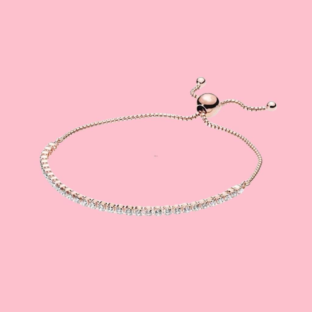 Модный сверкающий теннисный браслет S925 Silver Slider, подходящий для женских подарков на день рождения, модные ювелирные изделия