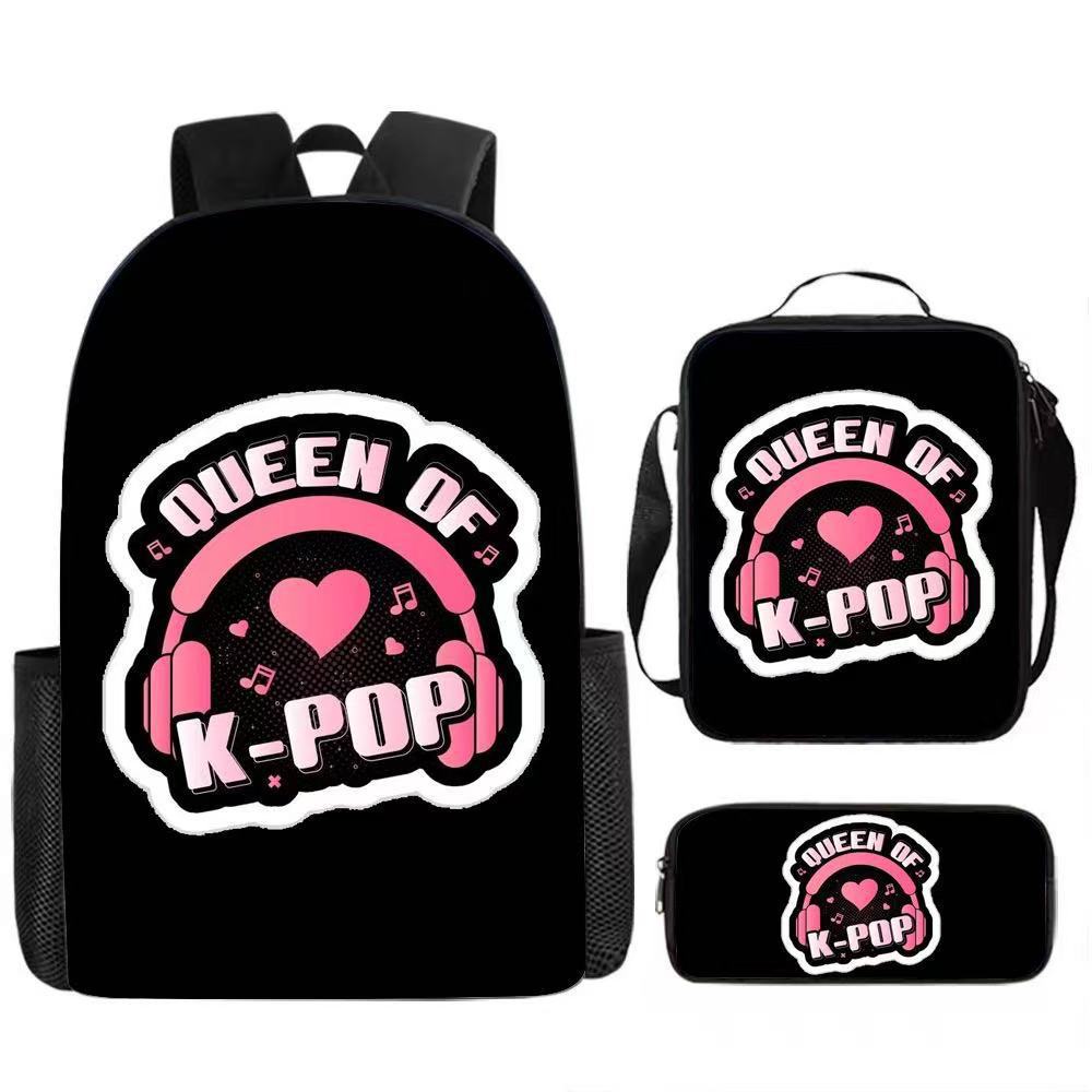 Kpop Hunter Witch Trio Set Trendy School Bag Multipurpose Pencil Case Crossbody Bag Three-in-One Student Backpack