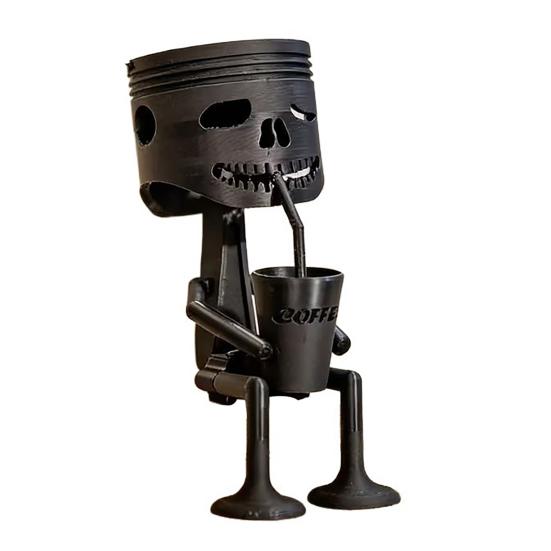 3D-печатная настольная скульптура для питья кофе, подвесное украшение в виде черепа, матово-черный дизайн края для офисных столов, кофейных уголков, подарок-декор для снятия стресса
