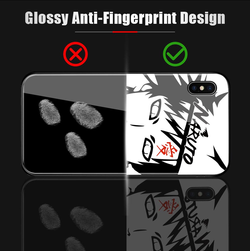 Чехол для телефона из закаленного стекла для iPhone Samsung Galaxy Infinix, ТПУ с мягким краем, модные противоударные чехлы с узорами японского аниме