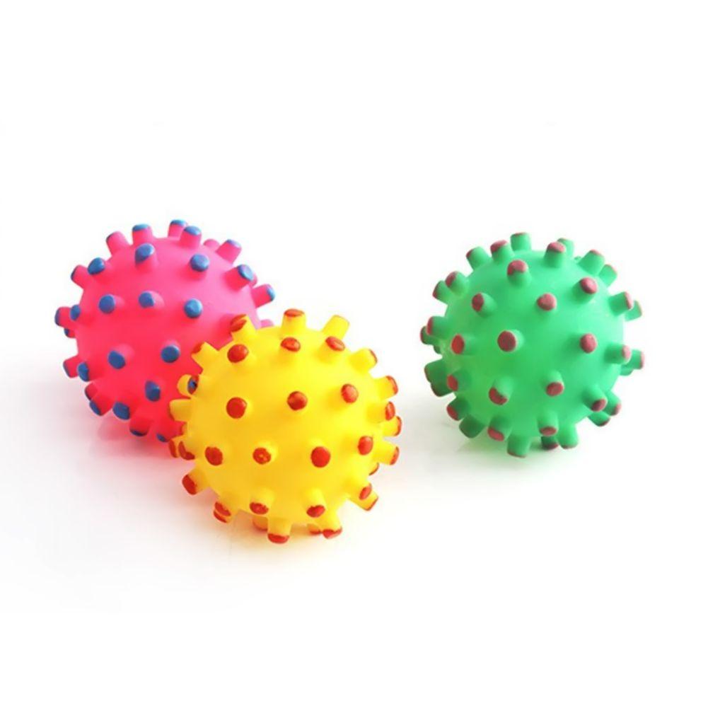 Interactive Play Elastic Teeth Cleaning Funny Pet Toys Squeaky Sound Soft Rubber Dog Chew Ball