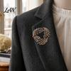 Hollow Loop Brooch Rhinestone Twisting Brooch, Decorative Lapel Pin Clip for Men Women, Sweater Cardigan Coat Suit Jewelry Accessories