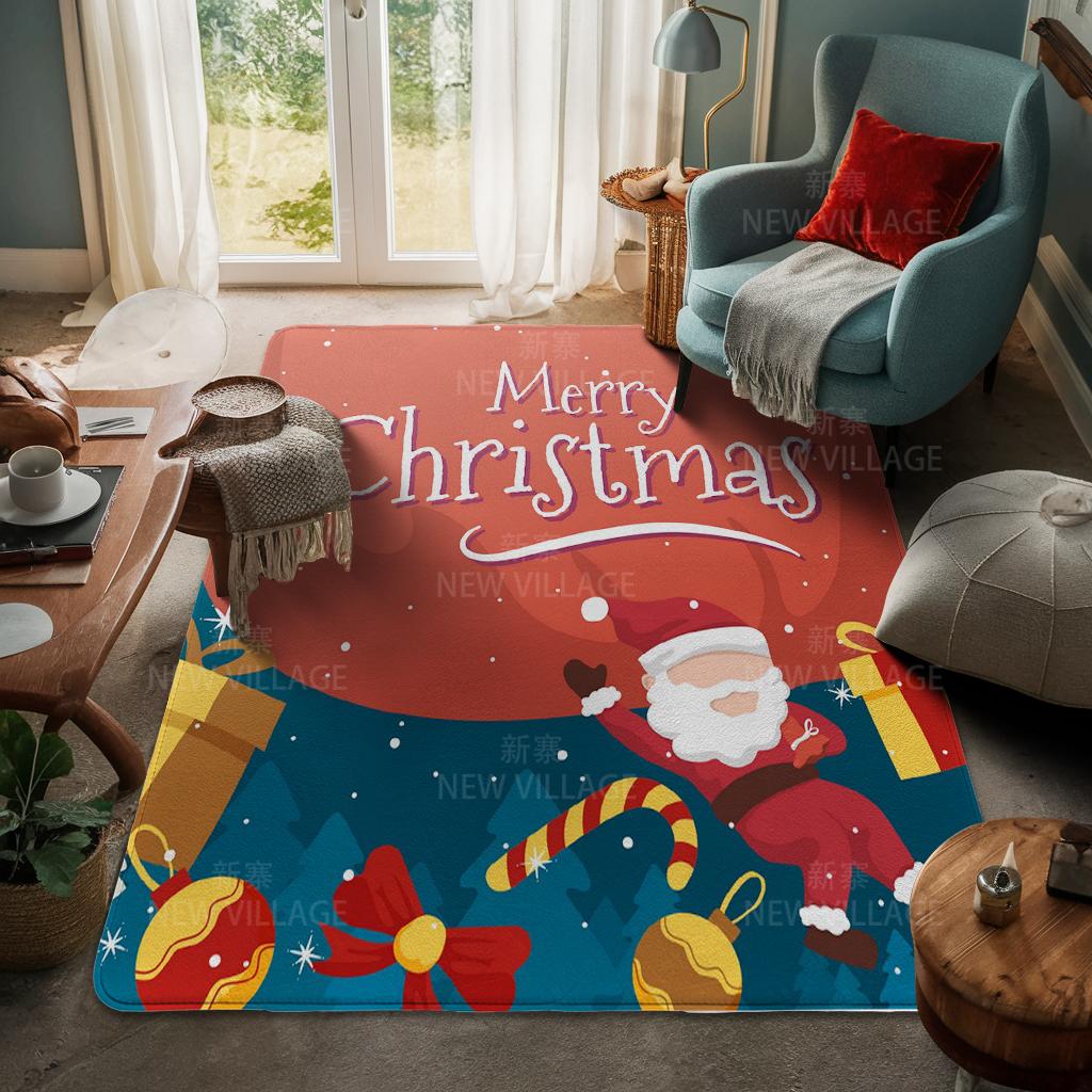 Ковер у входа в дом Домашний коврик у двери Гостиная Ванная Комната Ноги ванная комната Нескользящие коврики с водопоглощением для ванной Счастливого Рождества зима
