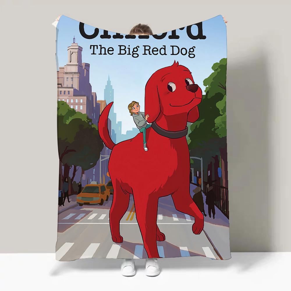 Cartoon Clifford the Big Red Dog Blanket Design Lightweight For Dorms, Naps, Living Room, Office,Sofa,All Season