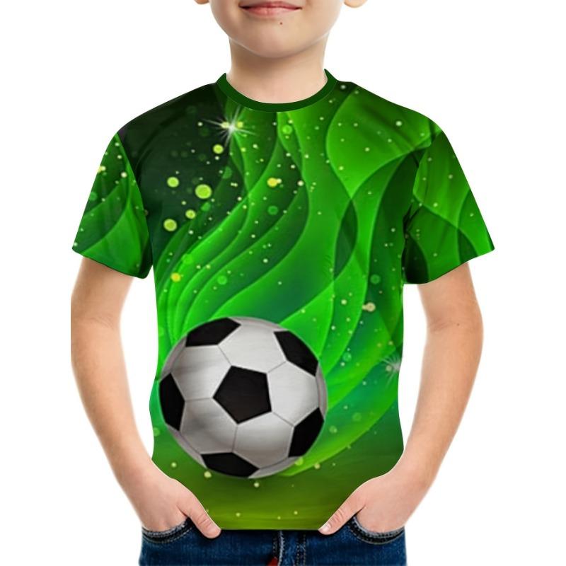 Детская одежда Повседневная футболка Футболка с принтом 3D для мальчиков Футболка с коротким рукавом Модный детский топ с круглым вырезом Детская футболка
