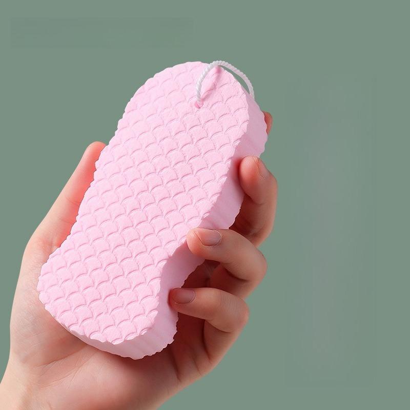 1PC Fish Scale Bath Scrubbing Sponge with Mud Scrub Towel Miracle Baby & Children's Bath Towel Gentle on Skin, Painless Baby Scrub