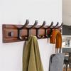 Wall Mounted Coat Rack with Removable Hooks Bathroom Door Clothes Hangers Hallway Hat Key Storage Holder Furniture Hanger Bamboo