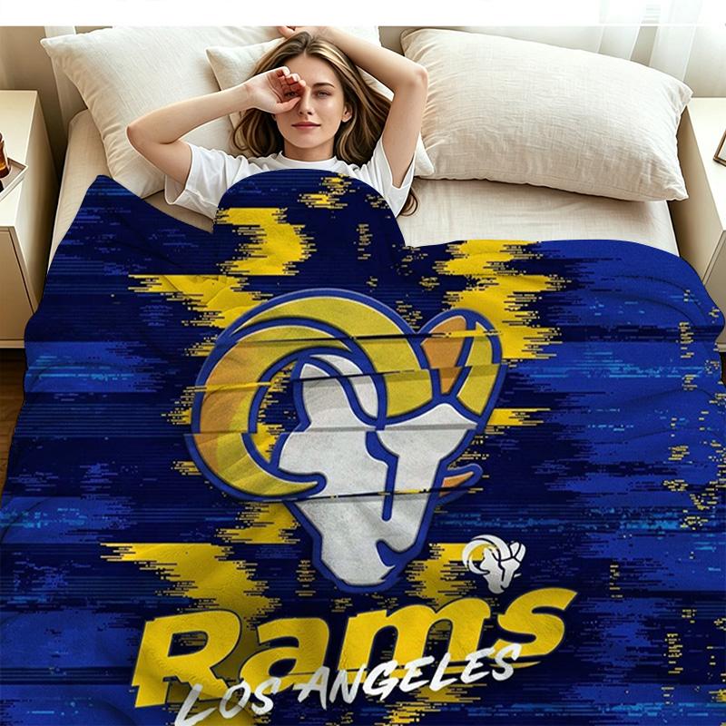 Los Angeles Rams Print Flannel Blanket High Quality Warm Comfortable Cover for All Seasons Perfect for Gifts Home Decor