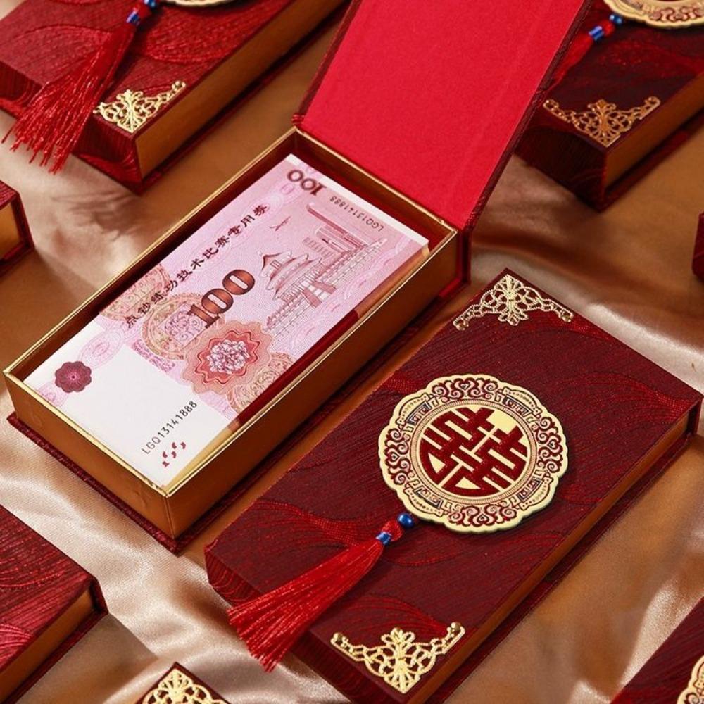 Retro New Year Red Envelop Paper Money Pocket Blessing Wedding Box