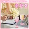 12/24/36 Pcs Champagne Glass 3.09oz Reusable Plastic Wine Glasses Flutes Elegant Pink Wine Glass for Party Wedding and Christmas