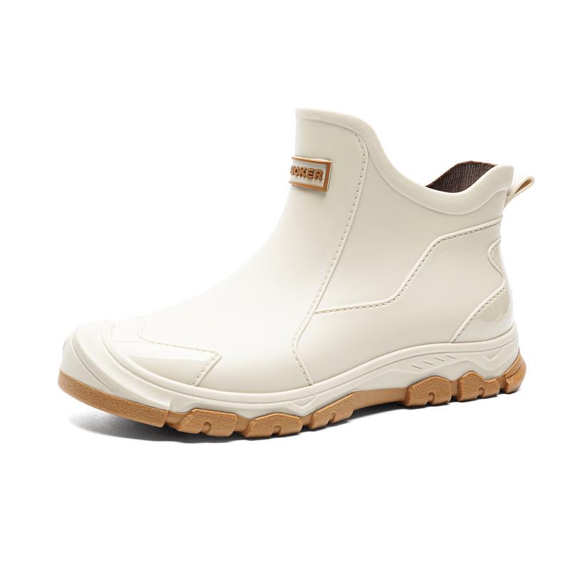 Мужские водонепроницаемые нескользящие резиновые дождевые ботинки - Короткие, износостойкие для использования на открытом воздухе и в повседневной жизни